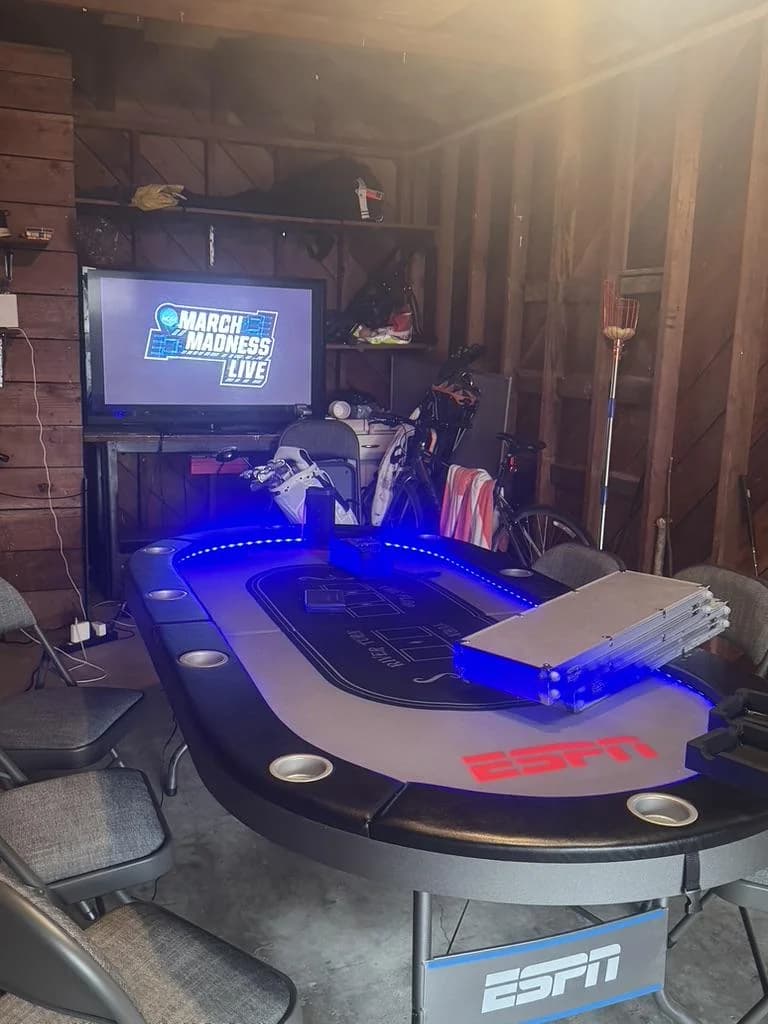 Home poker table setup for a 50Β’ / $1 cash game